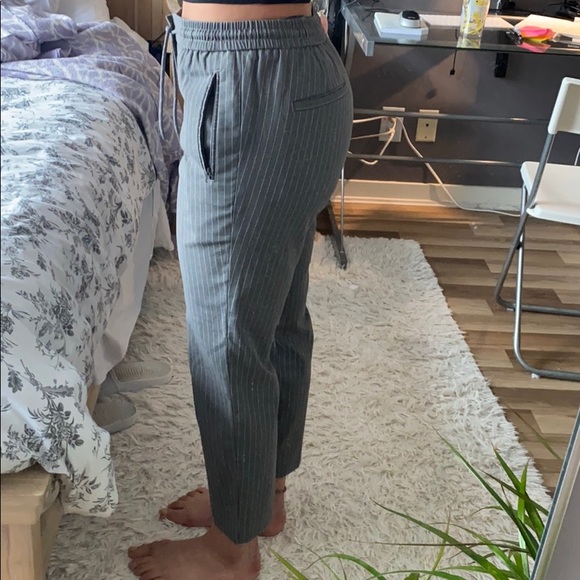 TOPMAN Pinstripe crop pants with drawstring - Picture 2 of 4